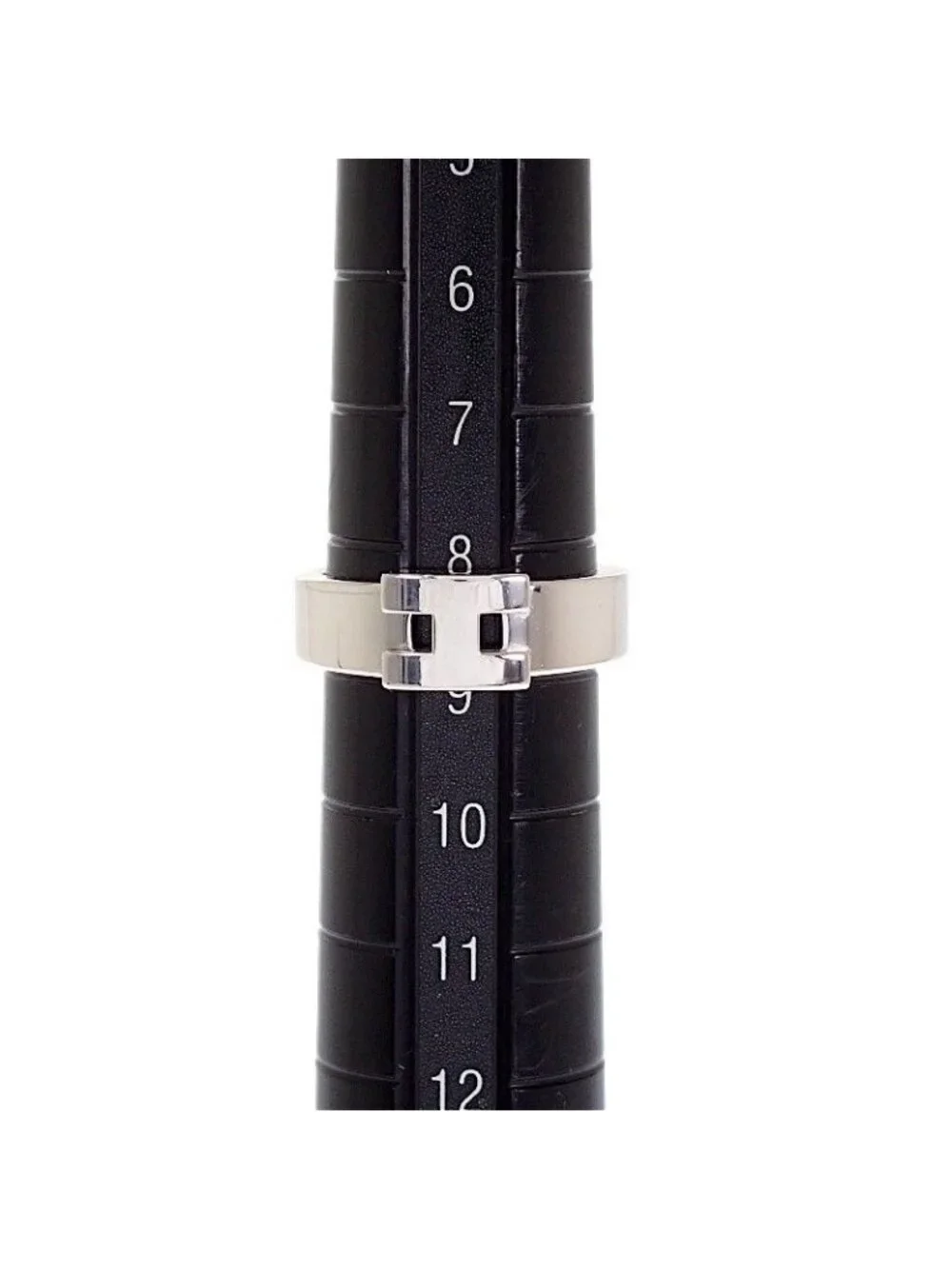 Hermes Newhela Crest Rin 49 Full Ring 925 Sterling Silver